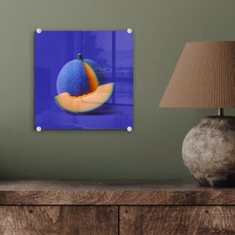 Tableau en verre - Melon - Bleu - Orange - Arty — 4