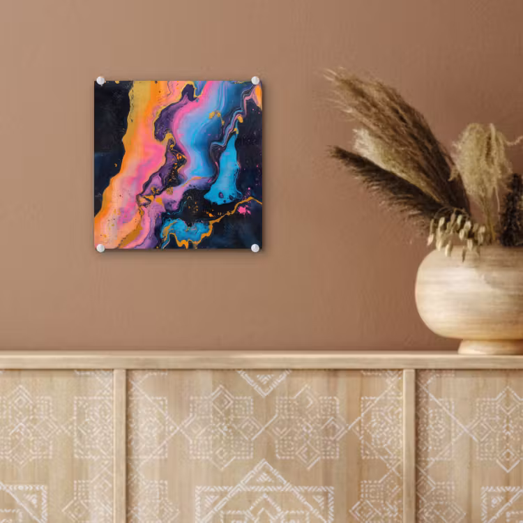 Tableau en verre - Moderne - Marbre - Orange — 6
