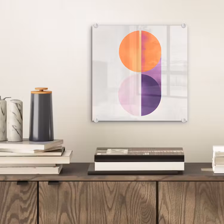 Tableau en verre - Cercles - Abstrait - Violet — 2