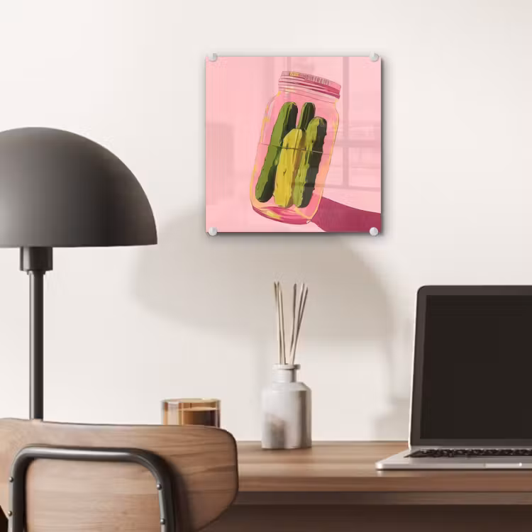 Tableau en verre - Cornichons - Pot - Teinte - Rose — 7