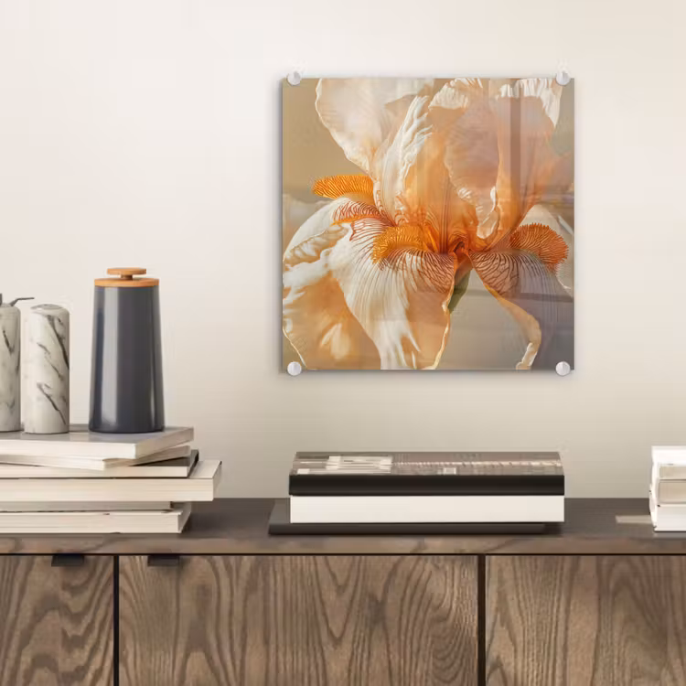 Tableau en verre - Gros plan - Orange - Iris — 2