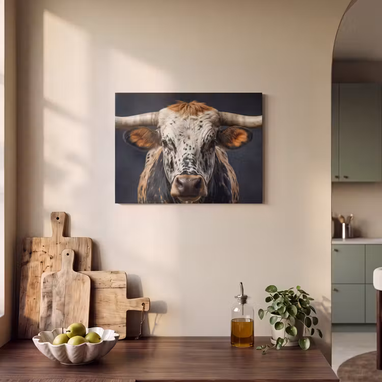 Tableau acoustique - Taureau - coloré - cornes — 3