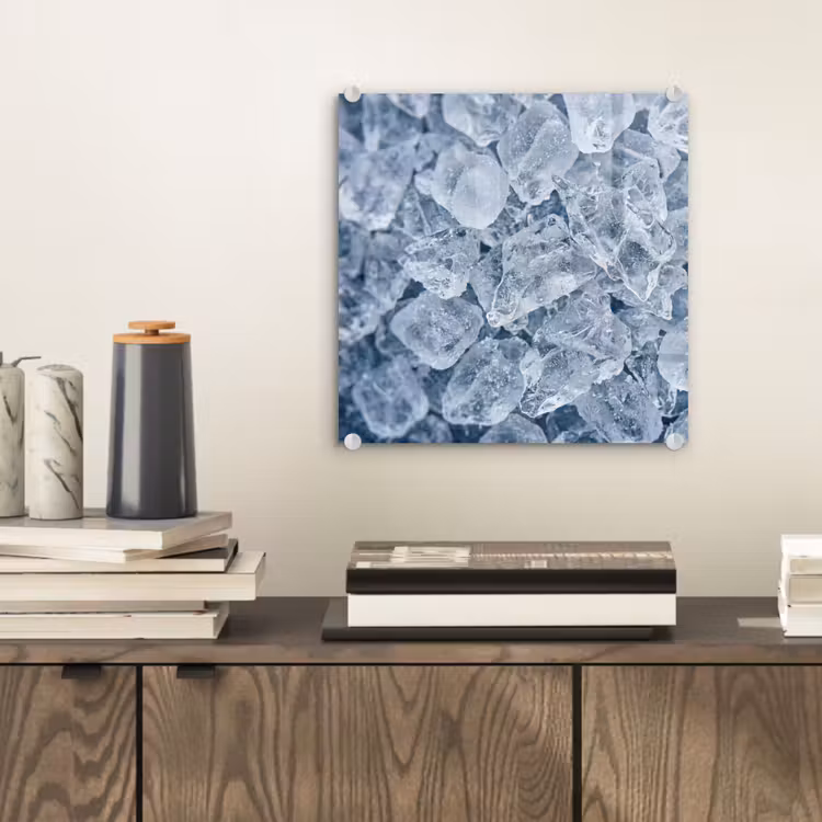 Tableau en verre - Glaçons - Eau - Bleu — 2