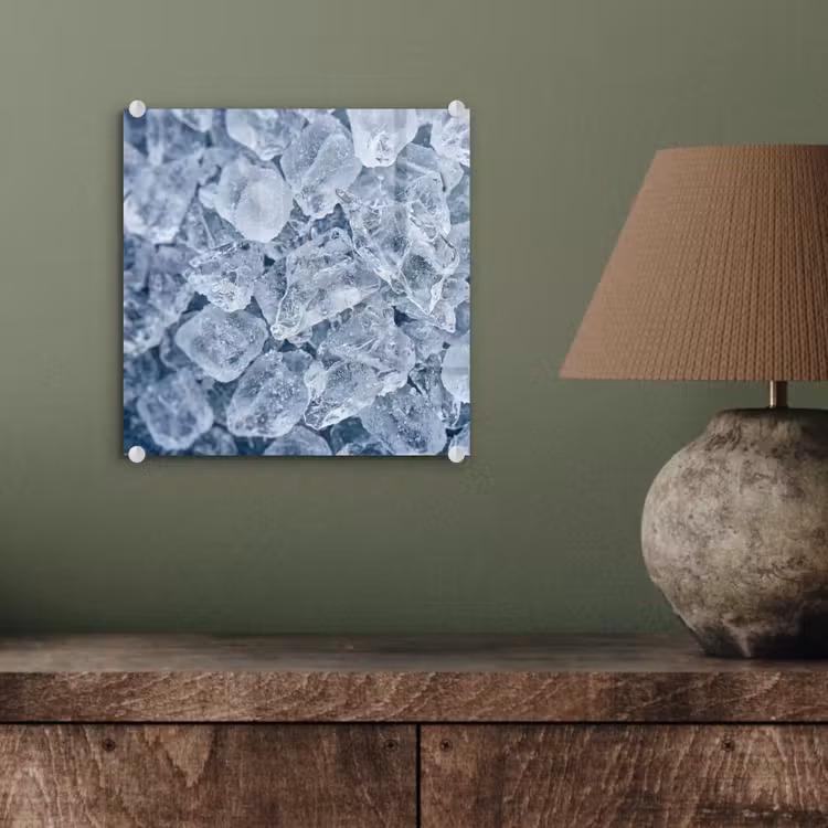 Tableau en verre - Glaçons - Eau - Bleu — 4