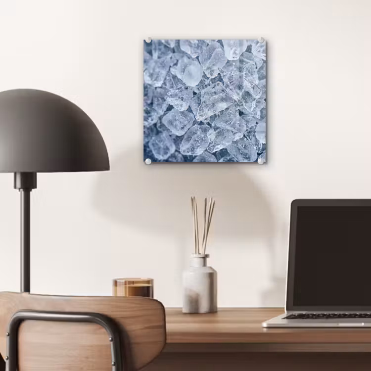 Tableau en verre - Glaçons - Eau - Bleu — 7