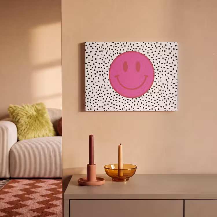 Tableau acoustique - Smiley - Rose - Points — 2