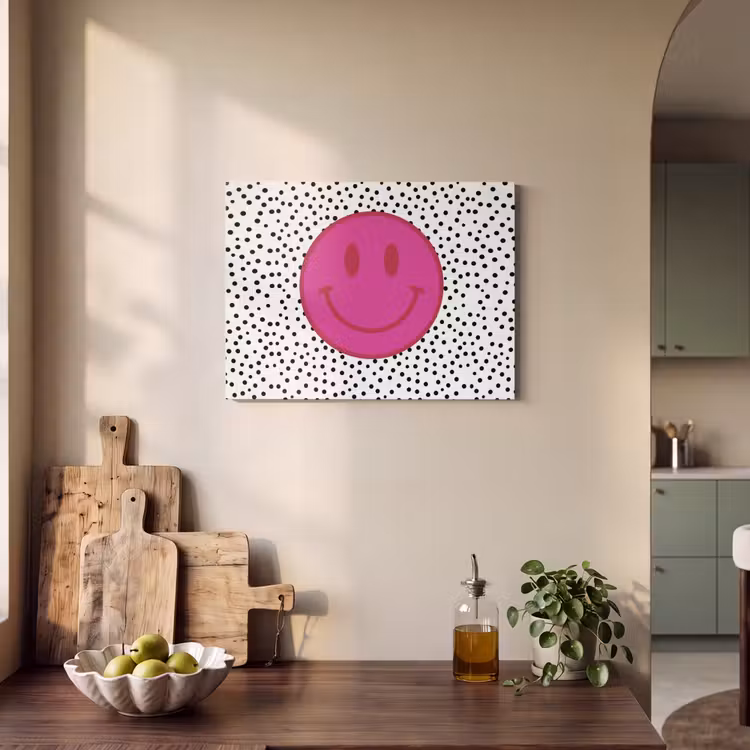 Tableau acoustique - Smiley - Rose - Points — 3
