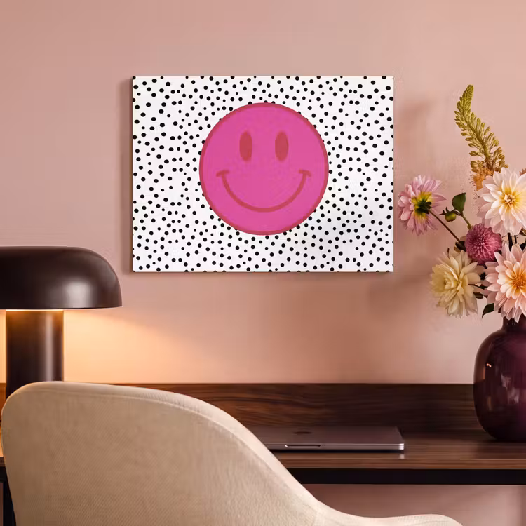 Tableau acoustique - Smiley - Rose - Points — 4