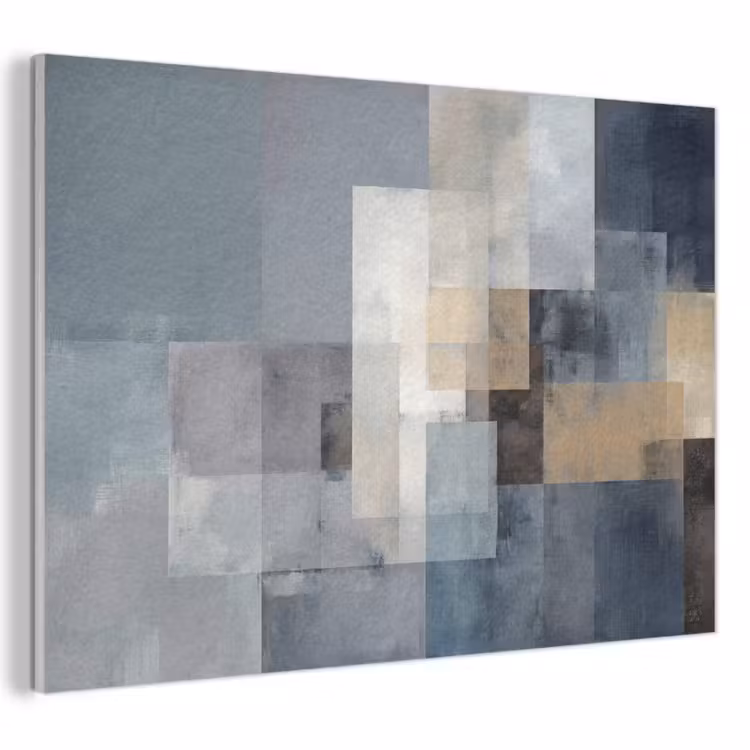 Tableau acoustique - Rectangles - Abstrait - Bleu — 1