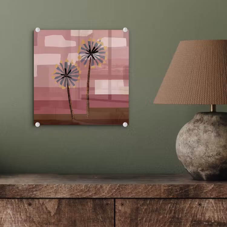 Tableau en verre - Illustration - Fleurs - Plaines - Abstrait — 4