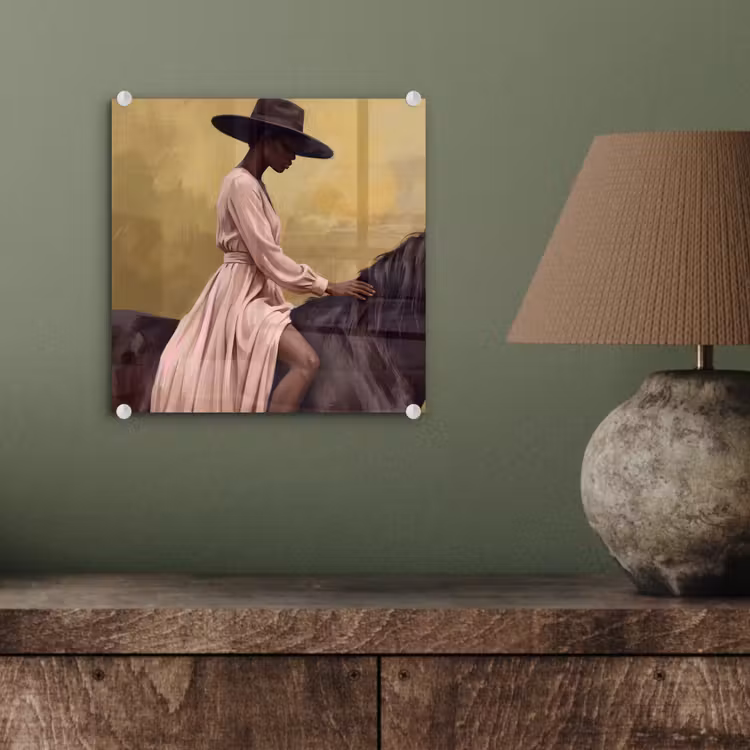 Tableau en verre - Cheval - Classique - Ocre — 4