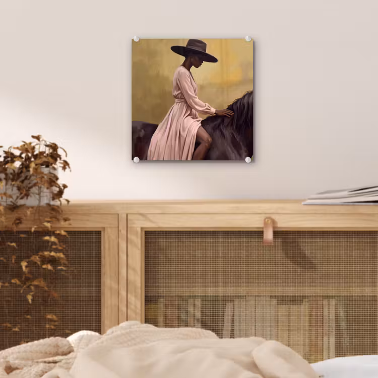 Tableau en verre - Cheval - Classique - Ocre — 5