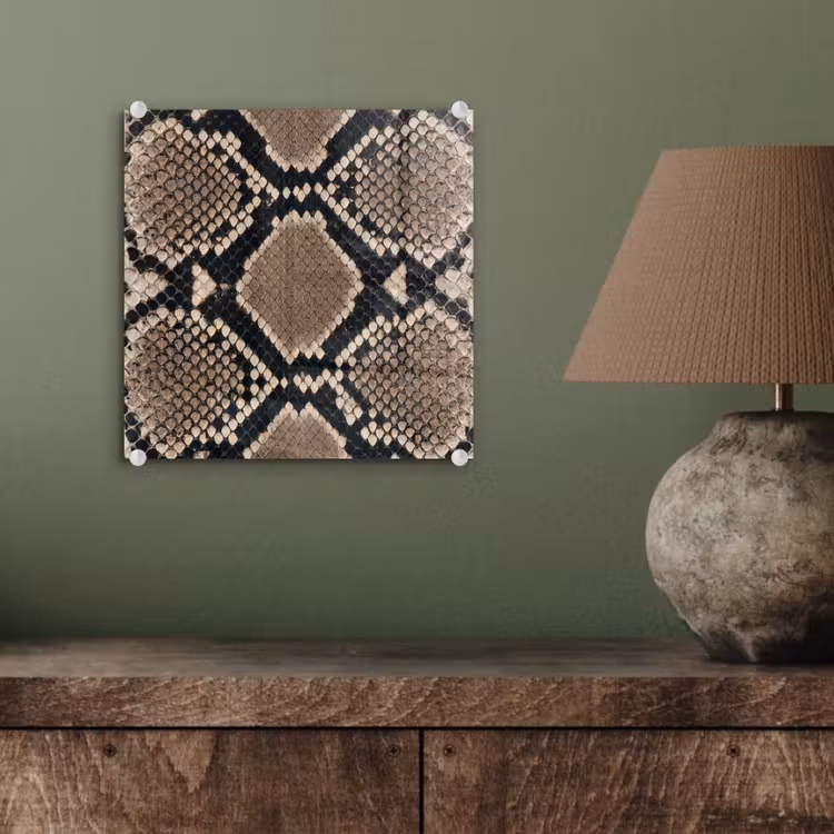 Tableau en verre - Imprimé serpent - Python - Marron — 4