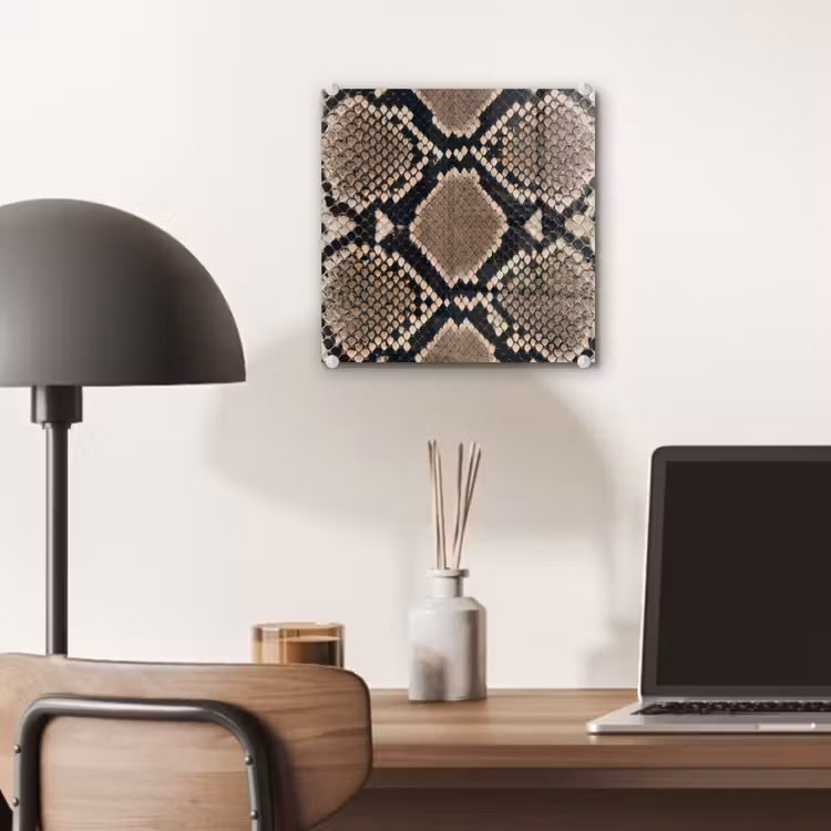 Tableau en verre - Imprimé serpent - Python - Marron — 7