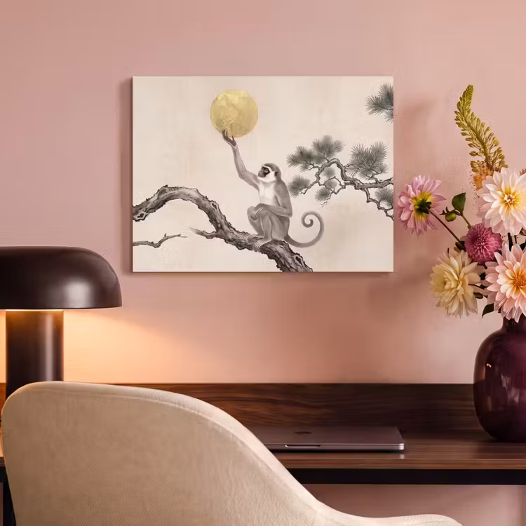 Tableau acoustique - Singe - Lune - Or — 4