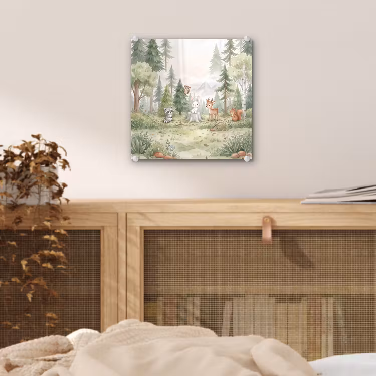 Tableau en verre - Forêt - Animaux - Vert — 5