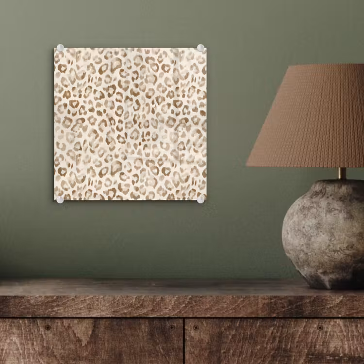 Tableau en verre - Léopard - Classique - Beige — 4