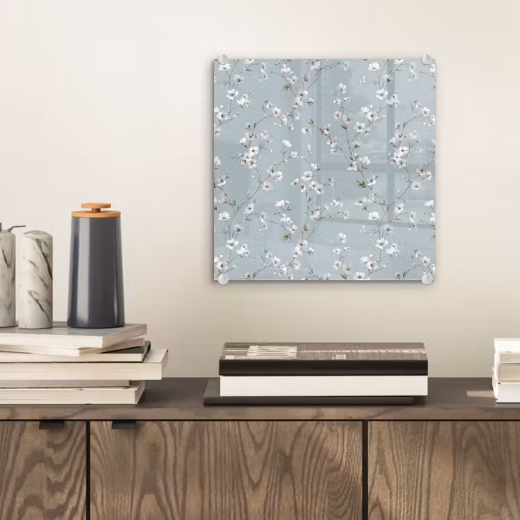 Tableau en verre - Classique - Fleurs - Bleu — 2