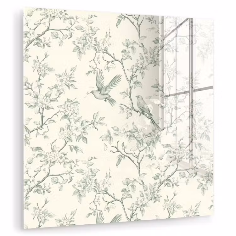 Tableau en verre - Classique - Oiseaux - Vert — 1
