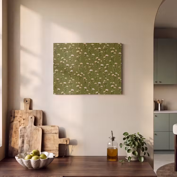 Tableau acoustique - Rustique - Fleurs - Vert — 3