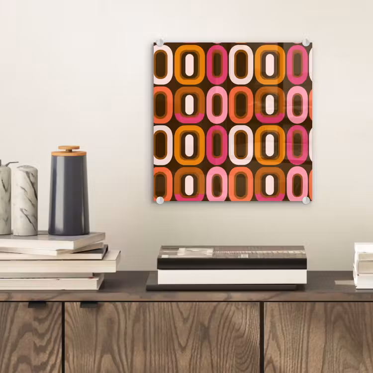 Tableau en verre - Moderne - Rétro - Coloré — 2