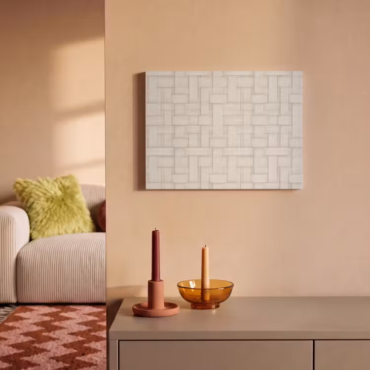 Tableau acoustique - Vannerie - Rayures - Beige — 2