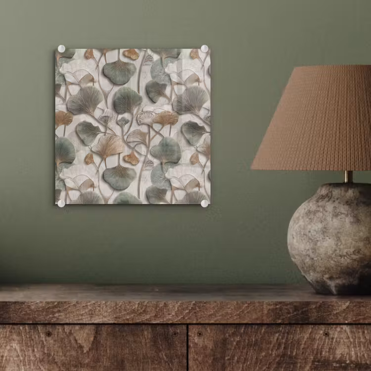 Tableau en verre - Elégant - Feuillu - Vert — 4