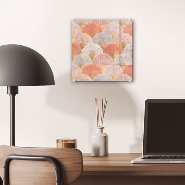 Tableau en verre - Eventails - Or - Rose — 7
