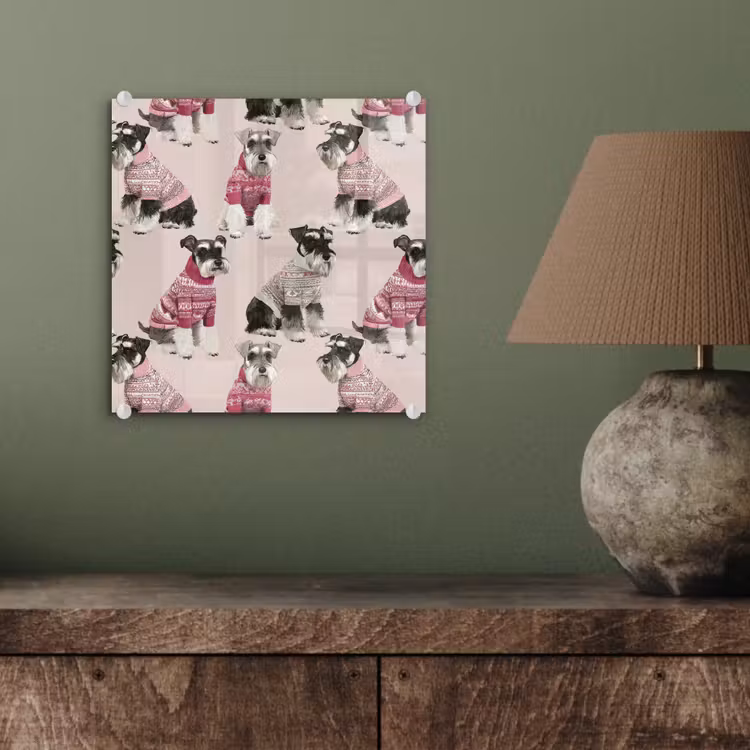Tableau en verre - Chiens - Pulls - Rouge — 4