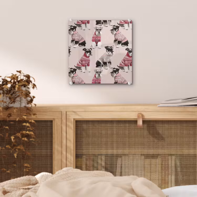 Tableau en verre - Chiens - Pulls - Rouge — 5