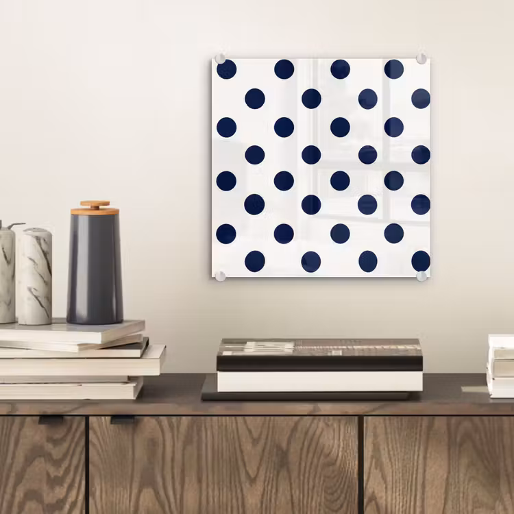 Tableau en verre - Classique - Points - Bleu — 2