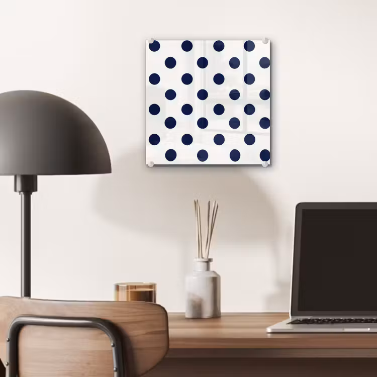 Tableau en verre - Classique - Points - Bleu — 7