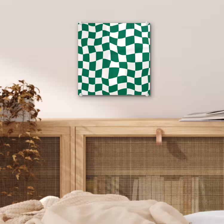 Tableau en verre - Échiquier - Ondulé - Vert — 5