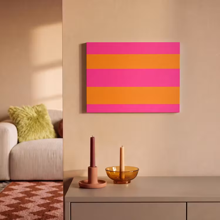 Tableau acoustique - Rayures - Horizontal - Rose — 2