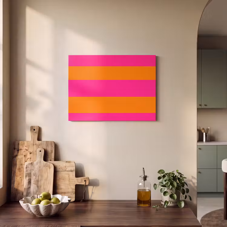 Tableau acoustique - Rayures - Horizontal - Rose — 3