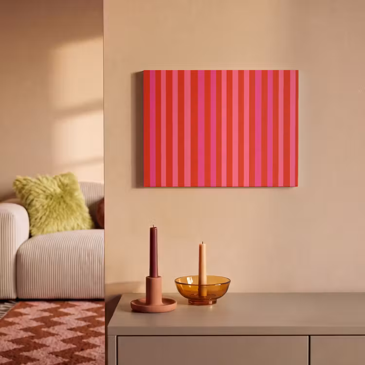 Tableau acoustique - Vertical - Rayures - Rose — 2