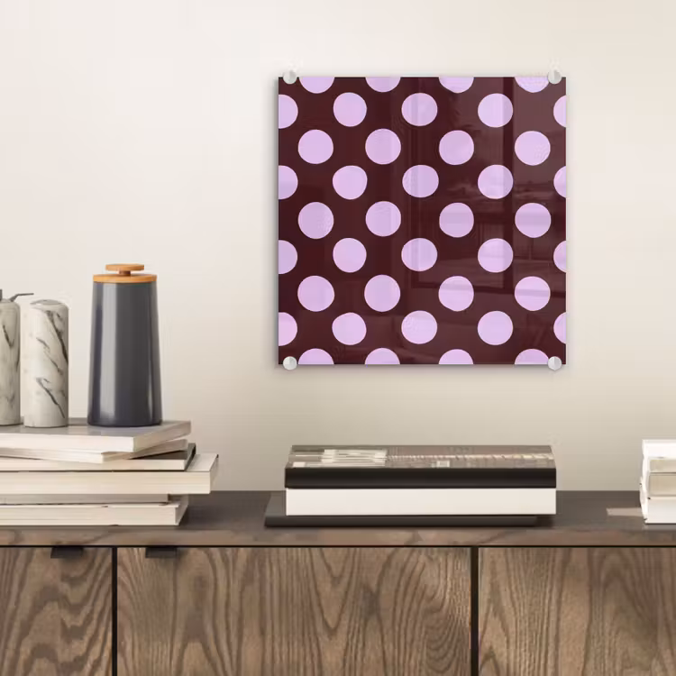 Tableau en verre - Classique - Points - Violet — 2