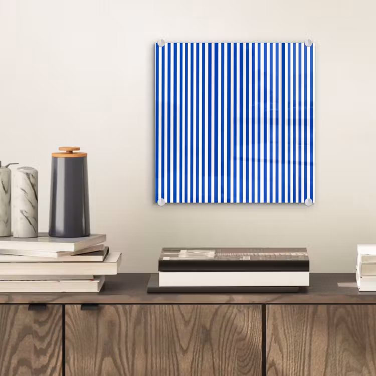Tableau en verre - Classique - Rayures - Bleu — 2