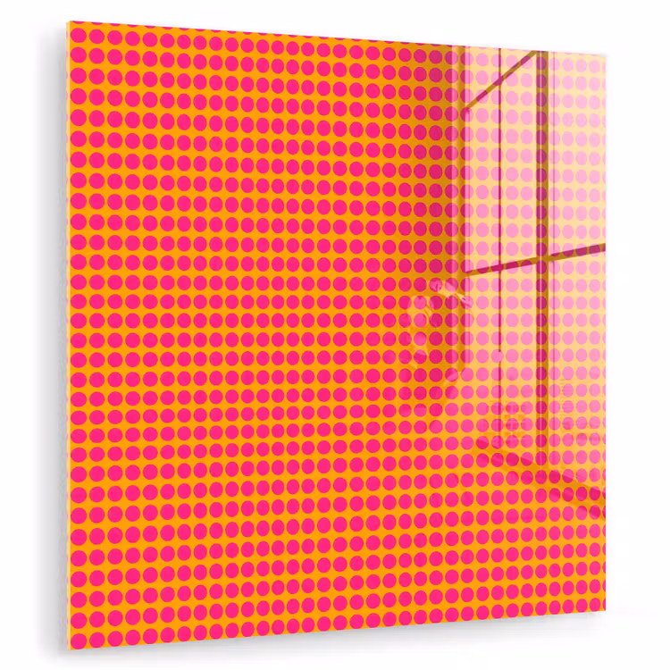 Tableau en verre - Moderne - Points - Orange — 1