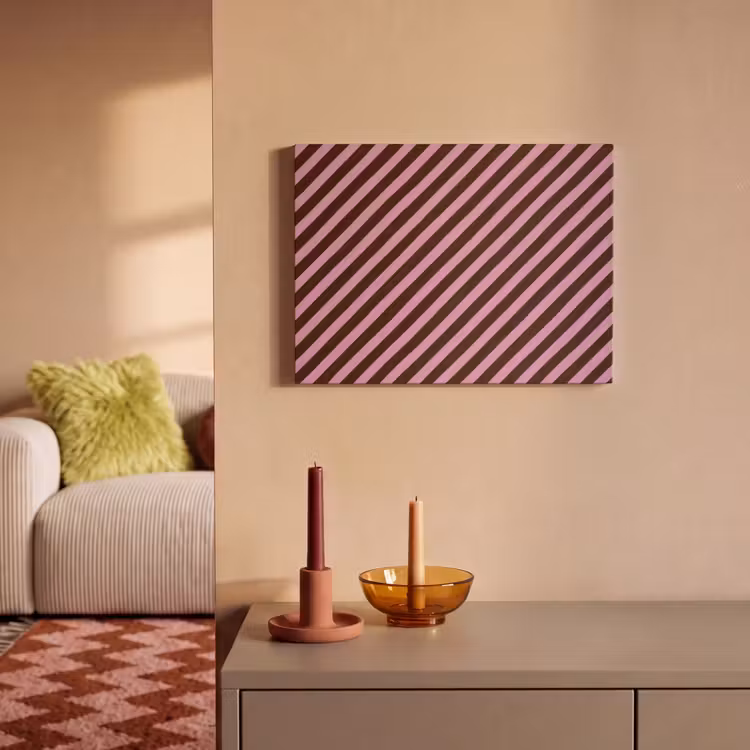 Tableau acoustique - Rayures - Rose - Marron — 2