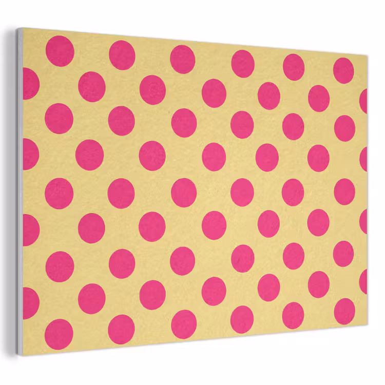 Tableau acoustique - Rose - Points - Jaune — 1