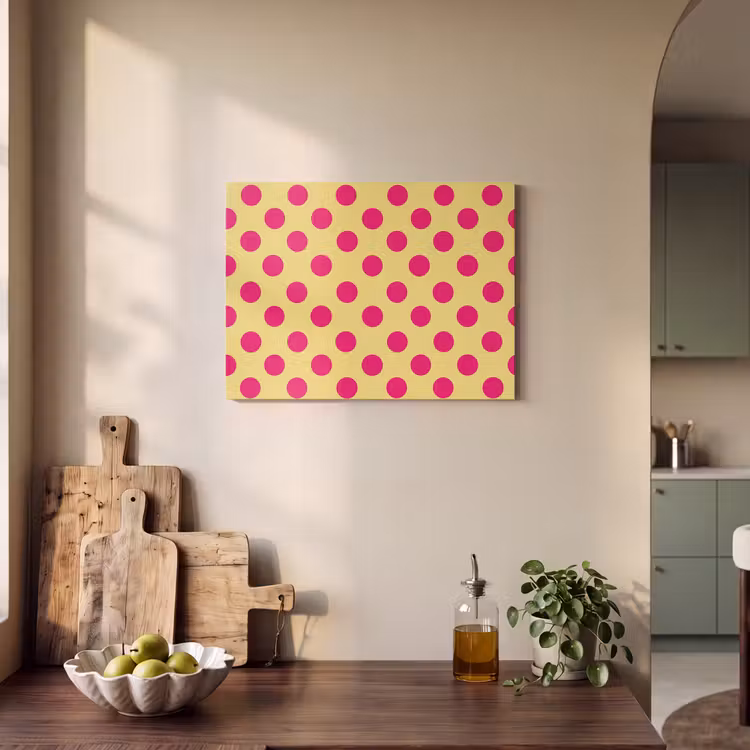 Tableau acoustique - Rose - Points - Jaune — 3