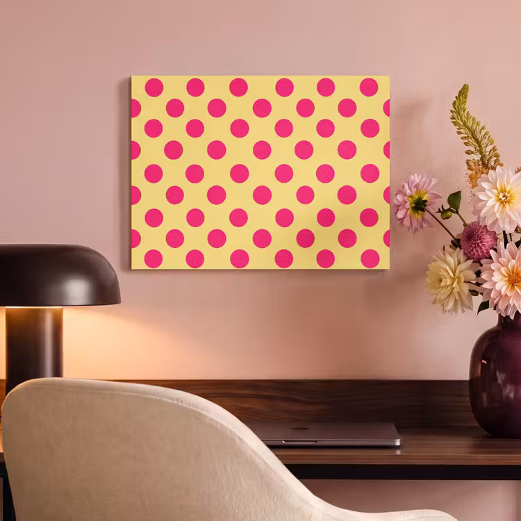 Tableau acoustique - Rose - Points - Jaune — 4