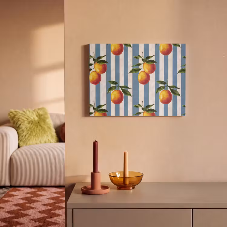 Tableau acoustique - Rayures - Citron - Bleu — 2