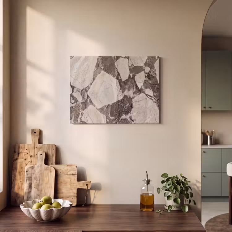 Tableau acoustique - Texture - Marbre - Abstrait - Beige - Marron — 3