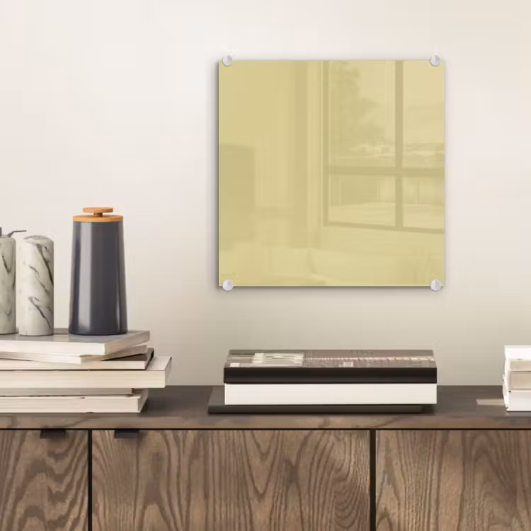 Tableau en verre - Doré - Trèfle - Jaune — 2