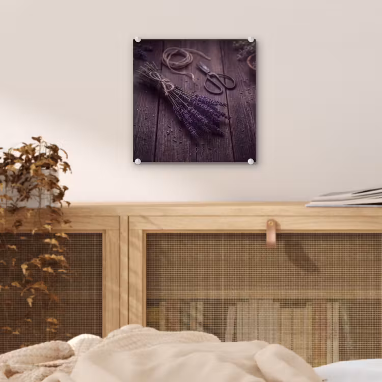 Tableau en verre - Fleurs - Rustique - Violet — 5