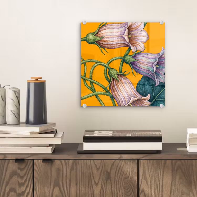 Tableau en verre - Fleurs - Botanique - Jaune — 2
