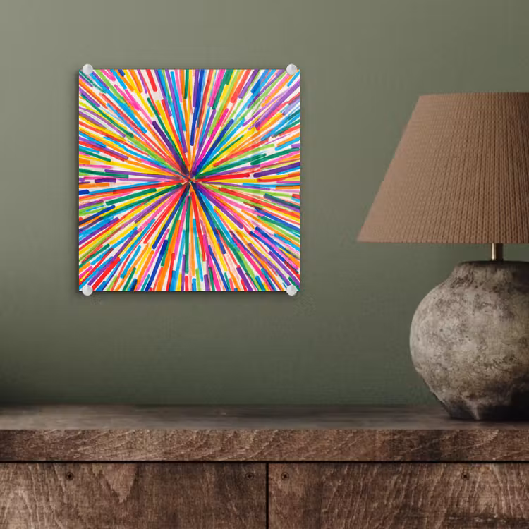 Tableau en verre - Lignes - Coloré - Abstrait — 4