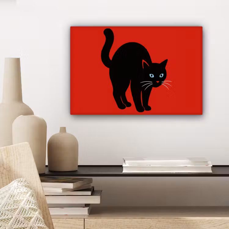 Tableau sur toile - Chat - Noir - Queue — 4